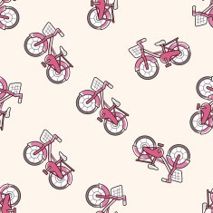 transportation bike cartoon seamless pattern background N39