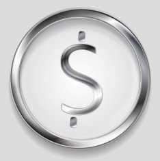 Concept metallic dollar symbol logo