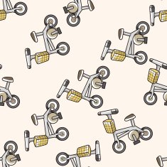 transportation bike cartoon seamless pattern background N42