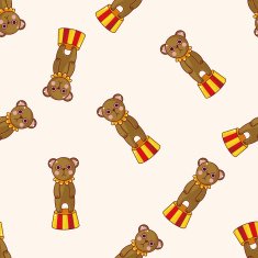 circus animal cartoon seamless pattern background N21