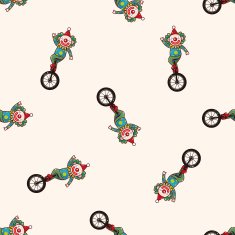 circus clown cartoon seamless pattern background N17