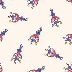 circus clown cartoon seamless pattern background N18