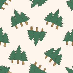 tree cartoon seamless pattern background N14