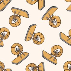 Pet exercise wheel 10 cartoon seamless pattern background