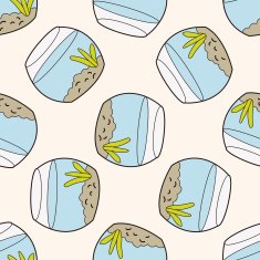 Pet goldfish bowl 10 cartoon seamless pattern background