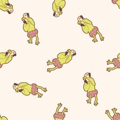 animal dancing cartoon seamless pattern background N9