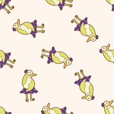 animal dancing cartoon seamless pattern background N12