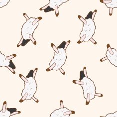 animal dancing cartoon seamless pattern background N13