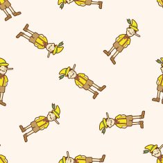 Pinocchio cartoon seamless pattern background N2