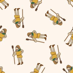 cartoon character person seamless pattern background