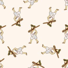 cartoon character person seamless pattern background N2