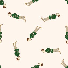 cartoon character person seamless pattern background N8