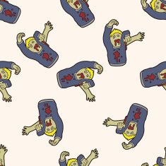 zombie cartoon seamless pattern background N3