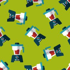 kitchenware juicer flat icon eps10 seamless pattern background N6