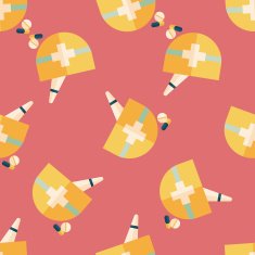 mortar and pestle flat icon eps10 seamless pattern background