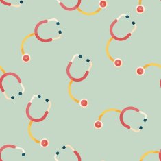 stethoscope flat icon eps10 seamless pattern background