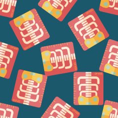 x-ray flat icon eps10 seamless pattern background N2