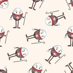 alice in wonderland cartoon seamless pattern background N23