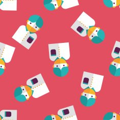 Patient flat icon eps10 seamless pattern background N2