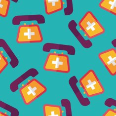 emergency call flat icon eps10 seamless pattern background N2