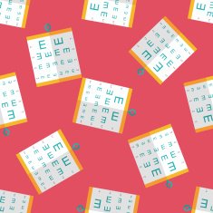 eye test chart flat icon eps10 seamless pattern background