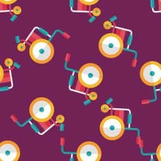 Wheelchair flat icon eps10 seamless pattern background N2