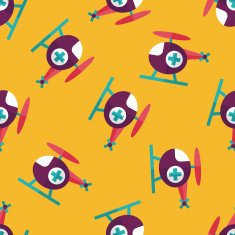 Medical helicopter flat icon eps10 seamless pattern background