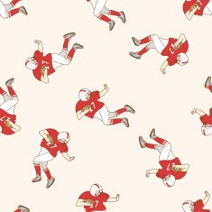 football player cartoon seamless pattern background N41