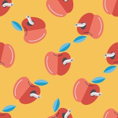 Apple flat icon eps10 seamless pattern background N3