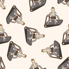 fitness trainer cartoon seamless pattern background N19