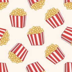 pop corn cartoon seamless pattern background