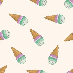ice cream cartoon seamless pattern background N21