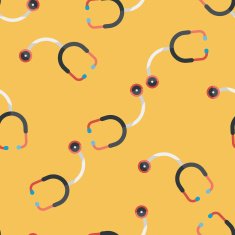 stethoscope flat icon eps10 seamless pattern background N2