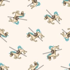 merry-go-round cartoon seamless pattern background