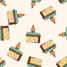 Building house cartoon seamless pattern background N36