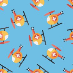 Medical helicopter flat icon eps10 seamless pattern background N2