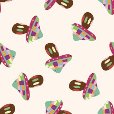 mushroom cartoon seamless pattern background N22
