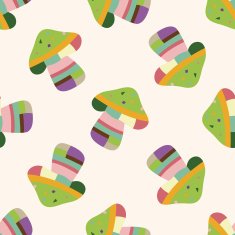 mushroom cartoon seamless pattern background N29