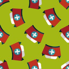 nurse hat flat icon eps10 seamless pattern background N4