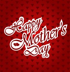 Happy Mothers day letters on white paper triangle pattern