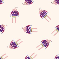 robot cartoon seamless pattern background N97