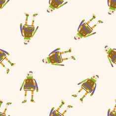 robot cartoon seamless pattern background N99