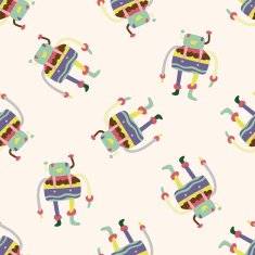 robot cartoon seamless pattern background N100