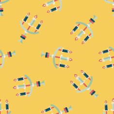 Halloween candlestick flat icon eps10 seamless pattern background