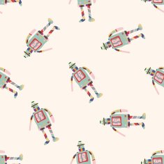 robot cartoon seamless pattern background N102