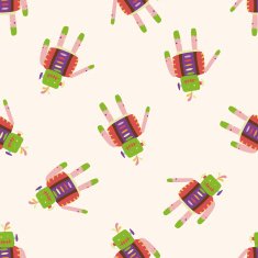 robot cartoon seamless pattern background N104