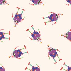 robot cartoon seamless pattern background N105