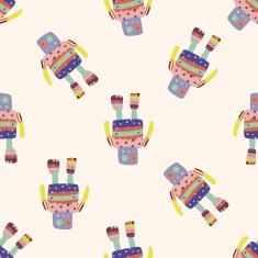 robot cartoon seamless pattern background N106