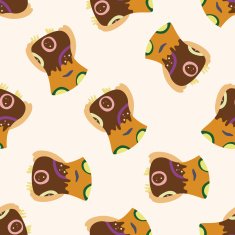 owl cartoon seamless pattern background N10