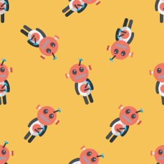 Halloween voodoo doll flat icon eps10 seamless pattern background N2